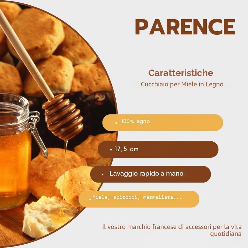 PARENCE.- Set di 3 cucchiai di miele in legno -