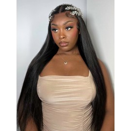 Sunber Pre Everything Straight Human Hair Real Ear To Ear Pre Cut 13x4 Lace Front Glueless Wigs Pre Bleached Invisible Knots Put on Go Bye Bye Knots 3S Ready to Wear 180% Density 20Inch Straight Wigs