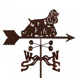 EZ Vane Cocker Spaniel Dog Weathervane — Garden Mount, Wind Cups, Antique Copper Finish, Steel with Durable Triple Powder Coating, Handcrafted in USA