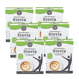 6 x borchers Stevia Tablets Refill Pack 3 x 120 Pieces Alternative to Sugar Virtually Calorie Free 6 x 360 Tablets
