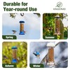 Kingsyard Upgraded Bluebird Feeder for Outdoors Hanging, Metal Mealworm Tube