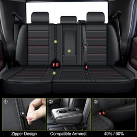 IKABEVEM Seat Covers Fit for Ford F150 : 2009-2024 2025 - F250/F350/F450 2017-2024 2025 Pick-up Truck Full Set Car Seat Covers (Redline, 5 Seats)