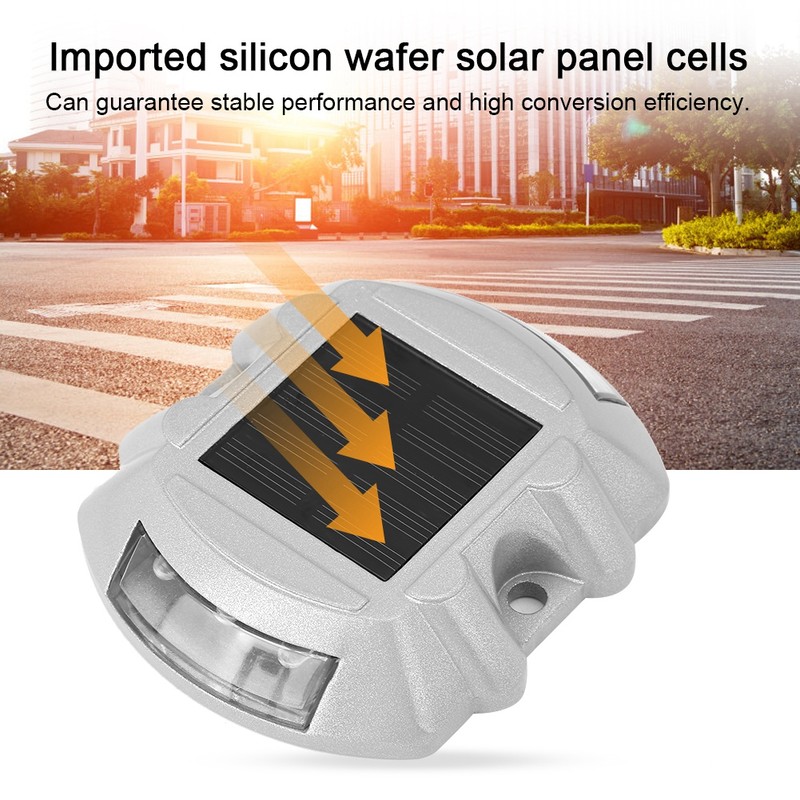 2pcs 6 LED Solar Road Stud Lights Ground Garden Lawn