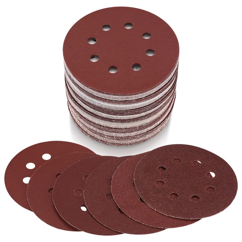 15 Pcs 125 mm Sanding Discs, 60 Grit Sandpaper, 8