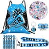 FORATIO Cheerleading Drawstring Bag Set Including Drawstring Sackpack Stickers Lanyard