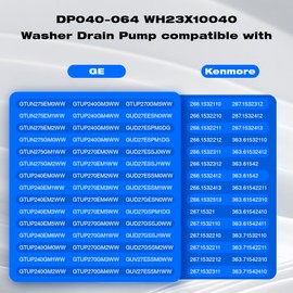 WH23X10040 DP040-064 Drain Pump Replaces 228C2389P001 PS3501453 AP5306354 Water Pump, Compatible with Parts of GE/Kenmore Washer/Dryer GUD27ESSM1WW GUD27GESN0WW GUD27GSPM1DG GUD27GSSJ0WW, etc
