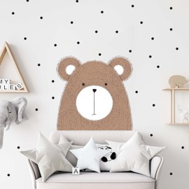 WANDKIND Animal Head Bear Wall Sticker for Children's Room V363 | Hand Drawn | Sticker Nursery | Wall Sticker Teddy Bear (20 x 20 cm)