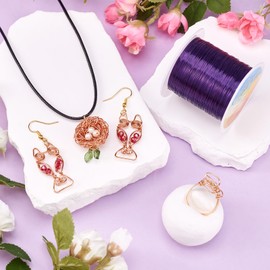 PandaHall 236 Feet Tarnish Resistant Bare Copper Wire 28 Gauge 0.3mm Jewelry Beading Wire for Crafts Beading Jewelry Making Supplies(Indigo)