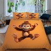 ZHDEDSP Children's Bed Linen Set with 3D Monkey Motif, Single