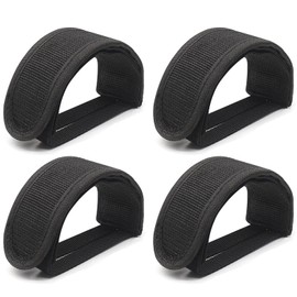 fKiZanthene 4 PCS Bike Pedal Straps with Adjustable Velcro Straps, 12x6.5cm Black Nylon Straps for Road Bike Indoor Cycling Trike​