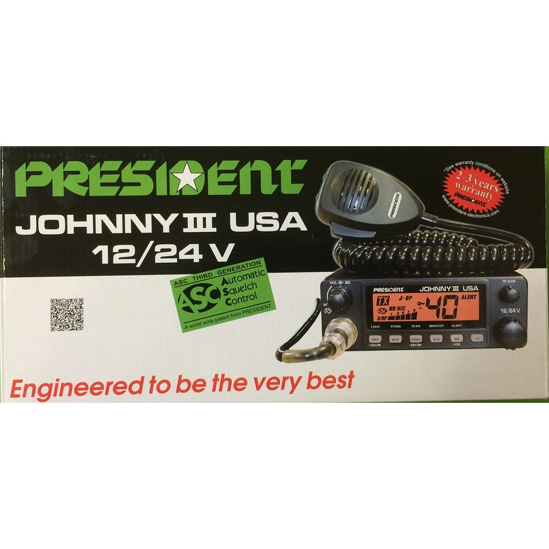 President Johnny III USA 40 Channel CB Radio 12 or