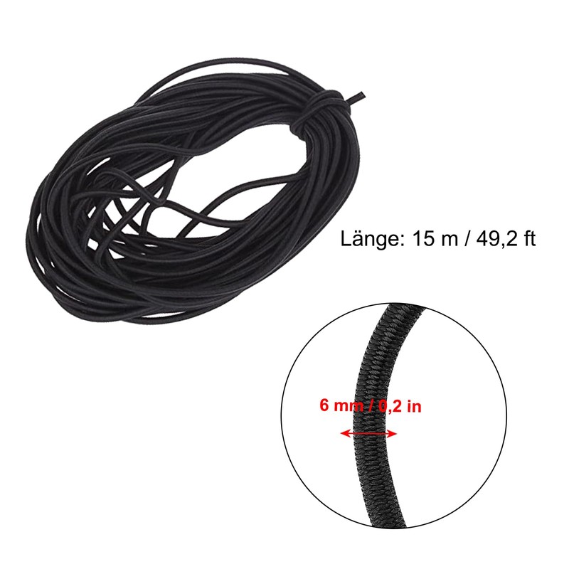 Rubber Cord, 6 mm x 15 m Expander Ropes, Weatherproof