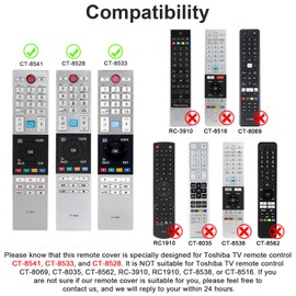 YiBiChin Luminous Green Remote Case ONLY for Toshiba TV Remote Control CT-8533, CT-8541, CT-8567 Remote Cover Shockproof, Anti-Slip - Glow Green (Please Confirm the Compatibility Through Figure 2)