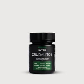 Nutrix Crudalitos Suplemento Cardo Mariano Electrolitos Complejo Verde Resveratrol Apoyo Hepático Bienestar Gluten Lácteos Caps