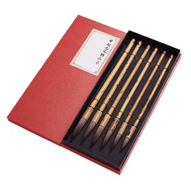 ANCLLO Painting and Calligraphy Tools Set of 6 Chinese Writing Brushes
