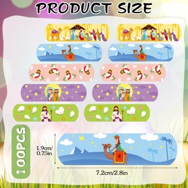 Geiserailie 100 Pcs Jesus Bandages Bulk Kid Easter Egg Stuffers Gifts Cartoon Nativity Scene Adhesive Bandages He is Risen Waterproof Bandages Easter Party Favor Protect Scrapes and Cuts(Sheep)