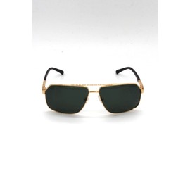 Hawk Marka HW 1737 01 Erkek,KARE,METAL,ALTIN Çerçeve POLARİZE,YEŞİL Cam 62 Ekartman Güneş Gözlüğü