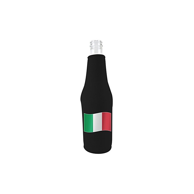 World Countries Flag Neoprene Zipper Beer Botttle Coolie (Italy)