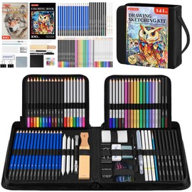 141 PCS Art Supplies Sketching Kit Pro Max, Drawing Pencils with Sketchbook, Coloring Book, Colored Graphite Charcoal Watercolor & Metallic Pencils, Drawing Supplies Gifts for Artists Adults Kids