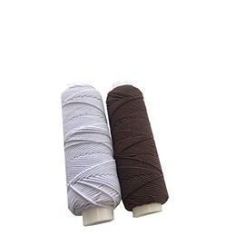 Shirring Shearing Elastic Thread, 20 Meter Each Colour Per Spool, Pack of 2 X 20m Spools, Sewing, Haberdashery, Craft, Smocking, Gathering, (White & Brown), 30 Colours Available