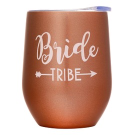 Set of 1 Bride Tribe Tumbler, Bridesmaid Proposal Gifts Bride Tribe Stainless Steel Wine Tumblers 12 oz Insulated Bridesmaid Tumbler Wedding Engagement Gifts