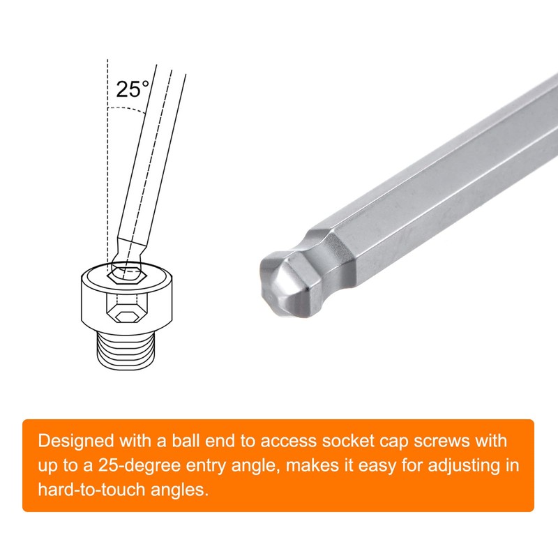 sourcing map Ball Head Hex Screwdriver 6mm x 150mm Magnetic