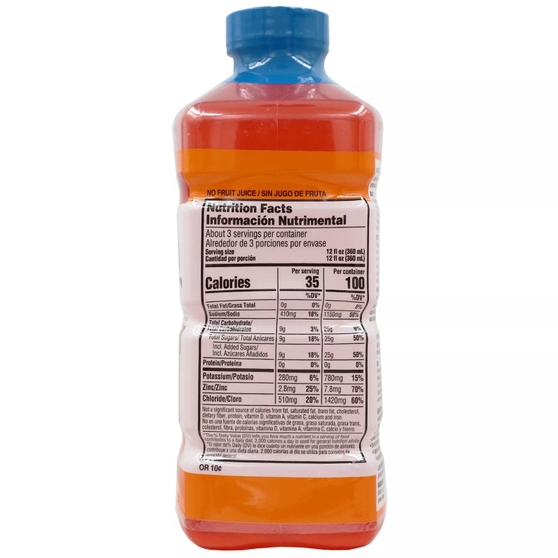 REPONE Suero Electrolyte Solution with Zinc, Fruit Flavor, 33.8 OZ