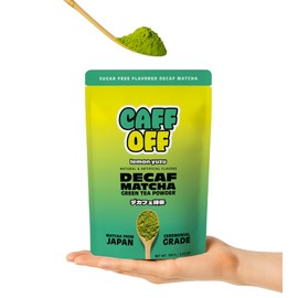 Caff Off Decaf Lemon Matcha Green Tea Powder From Japan – 3.52 oz / 100 g – Ceremonial Grade & Sugar-Free – No Fillers or Milk Powders – Naturally Decaffeinated Without Chemicals – Tested for Heavy Metals – First Harvest, Shade-Grown & Caffeine-Free Matcha Powder