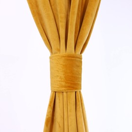YOUR CHAIR COVERS - 52 X 108 Inch Velvet Curtains with Grommets - Gold - 2 Panels