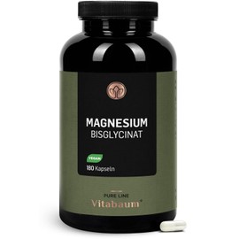 Vitabaum Magnesium Bisglycinate - 320 mg Elementary Magnesium per Day - High Dose & Chelated - 180 Capsules - 3 Month Supply - Vegan, Gluten Free, Lactose Free