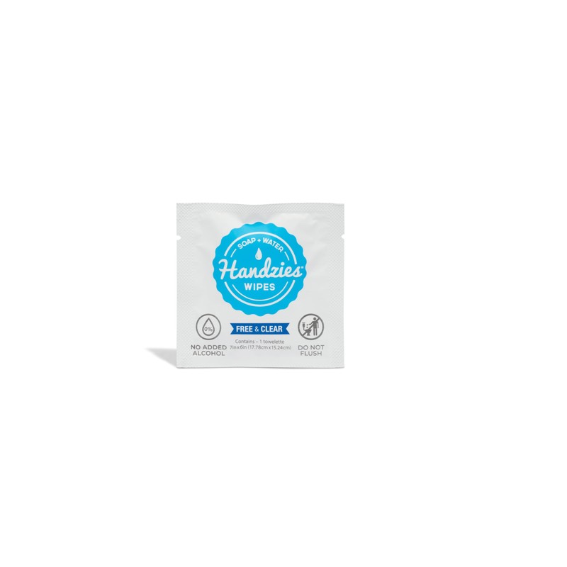 Handzies Natural Soap and Water Hand Wipes, Hypoallergenic, Free and