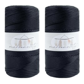 Makromecity 2 Skeins Macrame Yarn 2 mm x 230 m, Premium Polyester Macrame Cord, Polypropylene Yarn for Crafts, Home Decorations, Place Mat, Shoulder Bag, Handbag, Runner, Comforter, Chain, 20 Colours