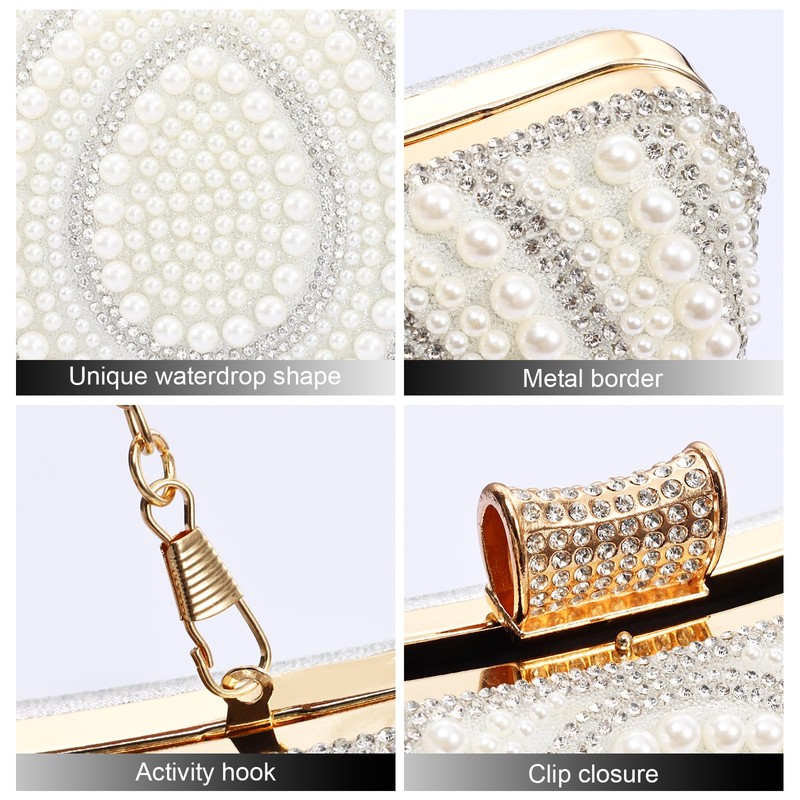 Beaguful - Bolso de mano para novia, boda, noche, con