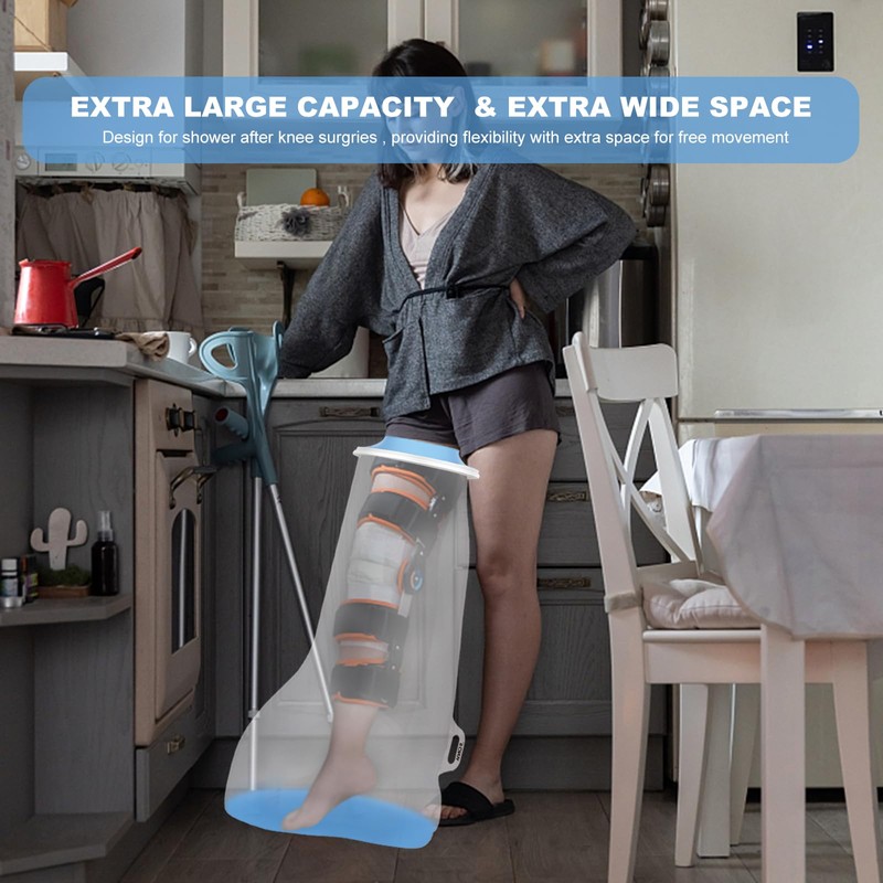 YUNCHI Upgraded Extra Wide Full Leg Cast Cover for Shower