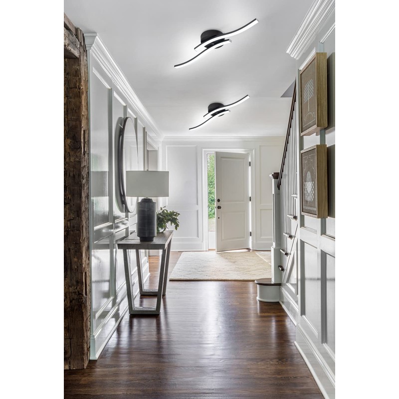 EDISLIVE Modern Dimmable LED Ceiling Light Curved 2 Light 22.5