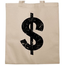 Shirtracer - Cotton Bag - Carnival & Fancy Dress - Bags - Money Bag Dollar Sign, 1 natural white
