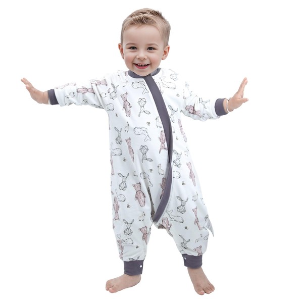 Baby Sleep Bag with Feet 1.0 TOG Long Sleeves Wearable