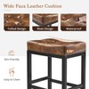 LUE BONA Counter Height Bar Stools, 24 Inch Saddle Backless