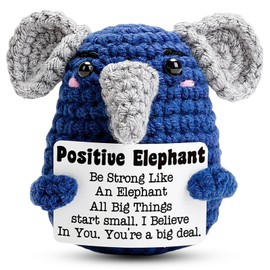 STIFFENERS Elephant Gifts for Women, emotional support gift, Emotional Support Elephant Plush, Good Gift for Birthday, Office Desk Decor, Travel Companion