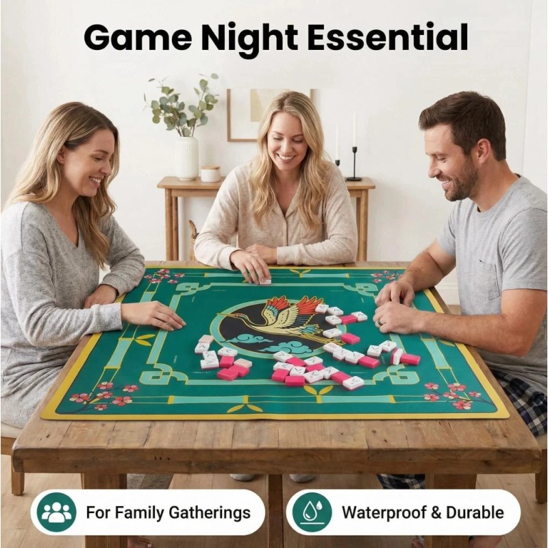 Large 800mm Mahjong Game Mat, Waterproof & Noise Reduction Pad