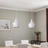LEDSone Industrial Pendant Light, White Contemporary Hanging Light E27 Lamp
