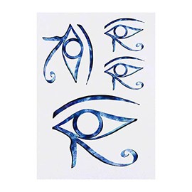 4 x 'Eye of Horus' Temporary Tattoos - Water Resistant, Skin-Safe, Non-Toxic Transfers, Mixed Sizes (TO00059896)