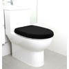 FRCTLNKG 1 Pc Black Toilet Cover, Soft Velvet Polyester Black