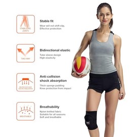 1 Pair Soft Foam Knee Pads for Men & Women, Shock Absorbing Support, Professional Knee Protectors for Volleyball, Dance, Workout, Gardening, Crossfit 