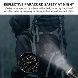 WEREWOLVES Reflective Paracord Rope 100FT, 7 Strand Type III Parachute Cord 4mm Thin Tent Rope for Outdoor Camping Hiking (Red, 100FT)