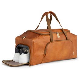 Berliner Bags Leather Duffle Bag Denver XL for Travel or the Gym, Overnight Bag for Men and Women - Brown