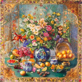 HUADADA Jigsaw Puzzles for Adults 1024 Piece Challenging Game Toys, Impossible Puzzle,1024 Piece Jigsaw Puzzles for Adults Family Decoration Puzzle-Retro Flower Language