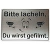 Sign Camera Surveillance Please Smile 15 x 10 cm Engraved
