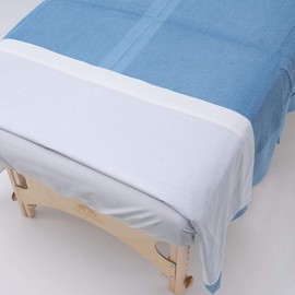 BodyBest Thermal Cotton Hospital Blanket | 66 x 90 inch | Blue BodyBest Open Cell Weave Massage and Spa Clinic Lightweight Blanket