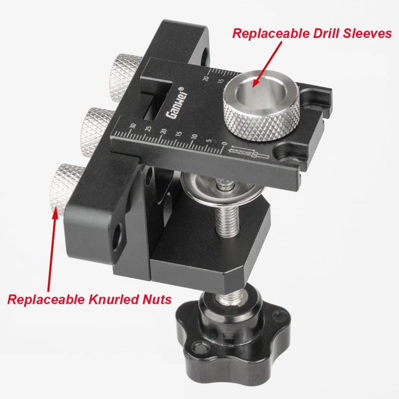 TopHomer 3-in-1 Pocket Hole Jig Kit, Drilling Template Self-Centering for